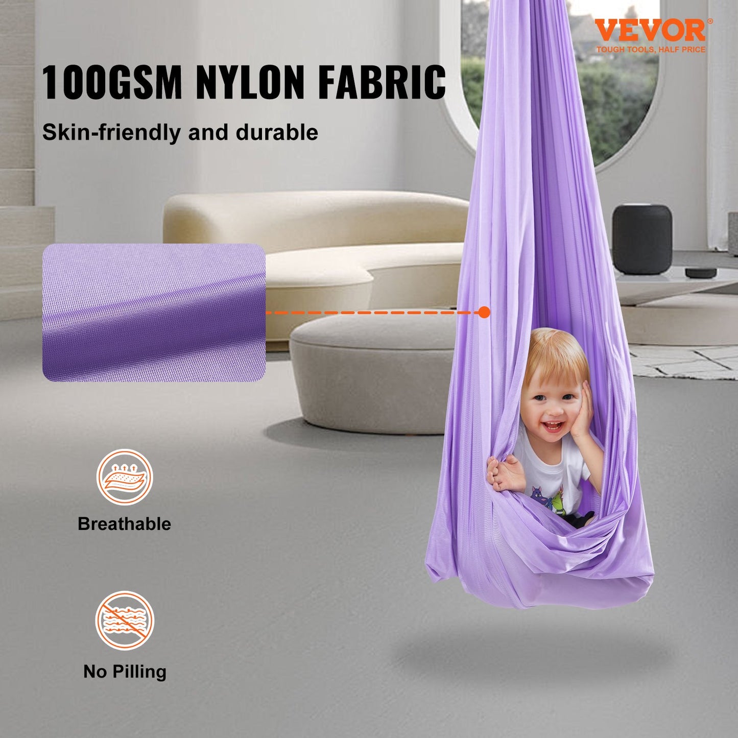 VEVOR Sensory Swing for Kids, 2.8 m, Therapy Swing for Children with Special Needs,