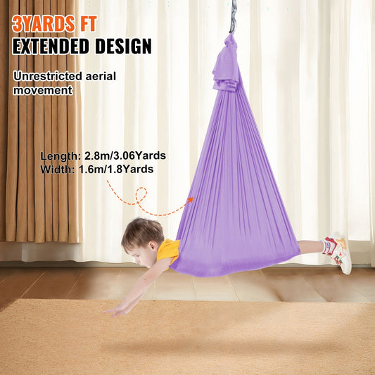 Therapy Sensory Swing for Kids & Adults, 2.8 m, Purple, 250 kg Capacity