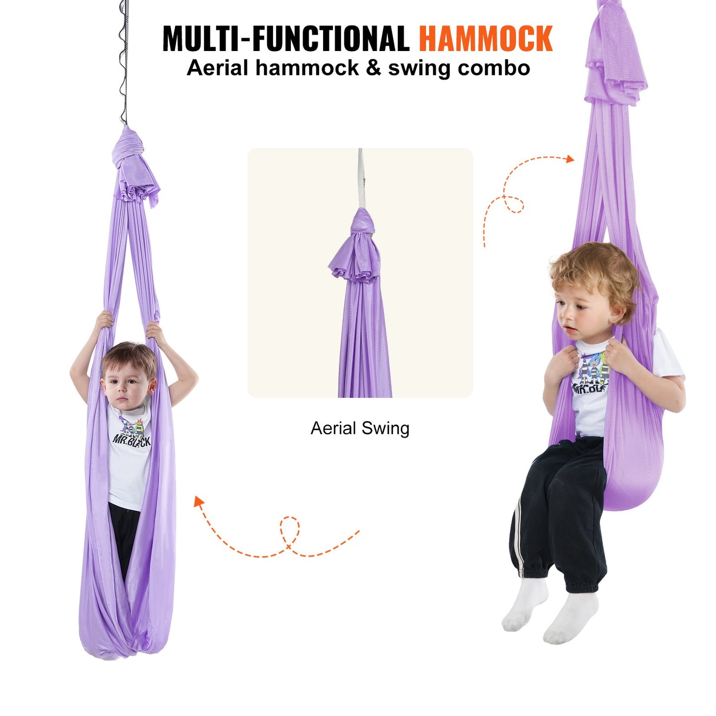 VEVOR Sensory Swing for Kids, 2.8 m, Therapy Swing for Children with Special Needs,