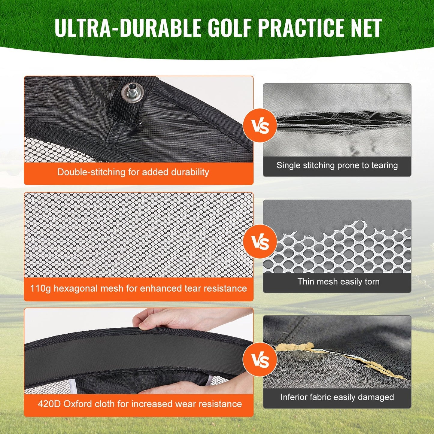 Portable Pop-Up Golf Chipping Net with Multiple Targets for Indoor Practice
