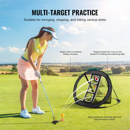VEVOR Golf Chipping Net Pop Up Golf Practice Net Portable Indoor Hitting Aid