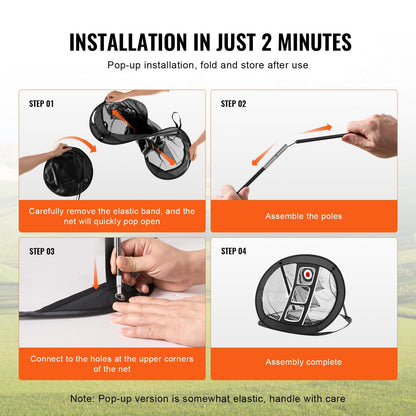Portable Pop-Up Golf Chipping Net with Multiple Targets for Indoor Practice