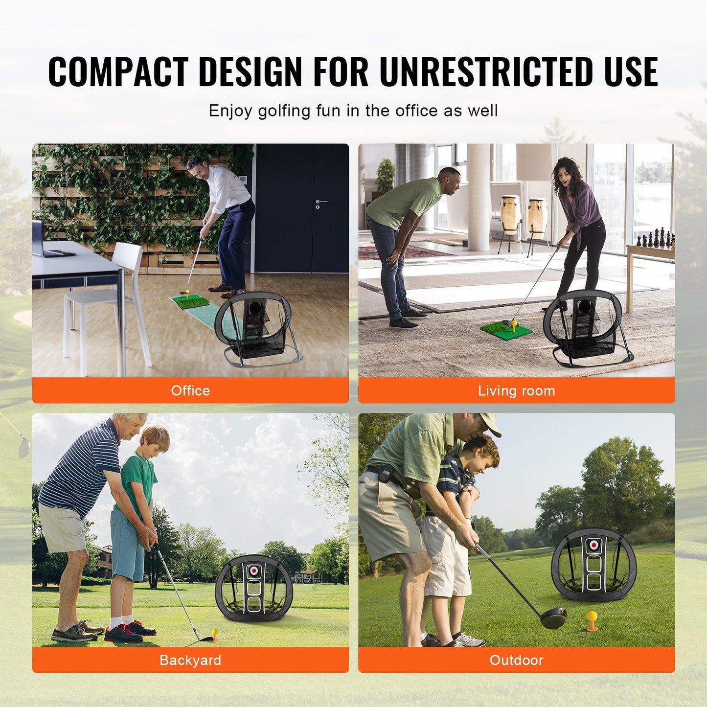 Portable Pop-Up Golf Chipping Net with Multiple Targets for Indoor Practice