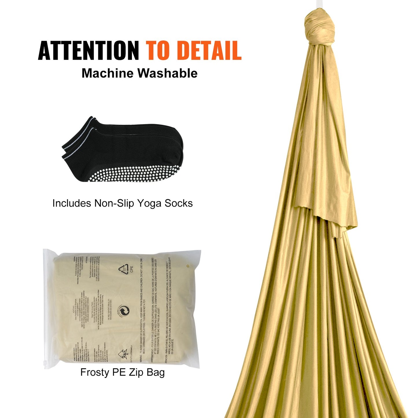 VEVOR Aerial Yoga Hammock & Swing, 4 m Length, Aerial Yoga Starter Kit with 100gsm