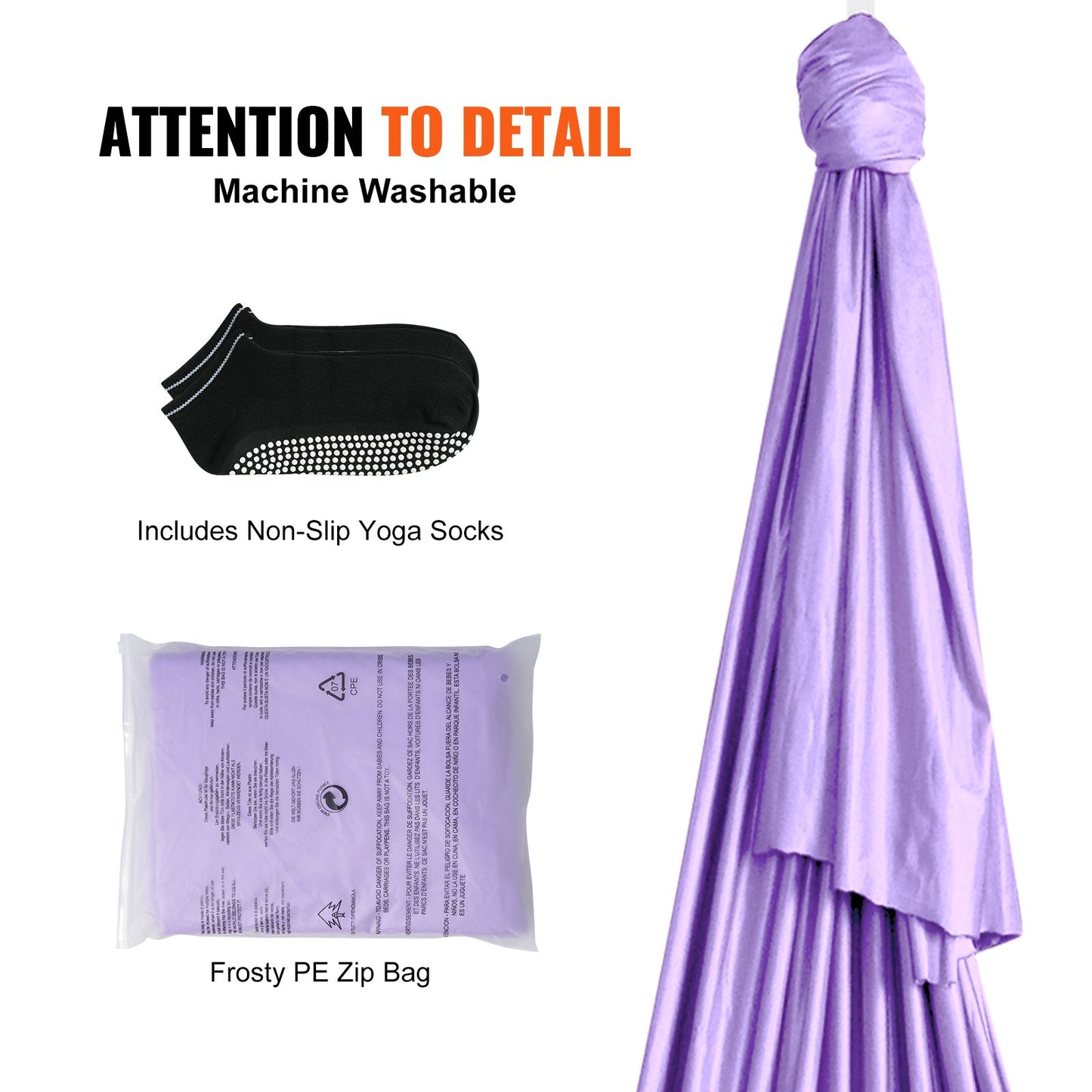 VEVOR Aerial Yoga Hammock & Swing, 4 m Length, Yoga Starter Kit with 100gsm Nylon
