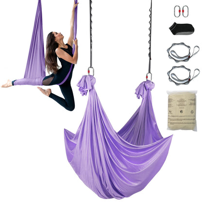 VEVOR Aerial Yoga Hammock & Swing, 4 m Length, Yoga Starter Kit with 100gsm Nylon