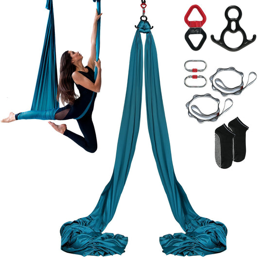 VEVOR Aerial Silk & Yoga Swing, 8 m Length, Aerial Yoga Hammock Kit with 100gsm