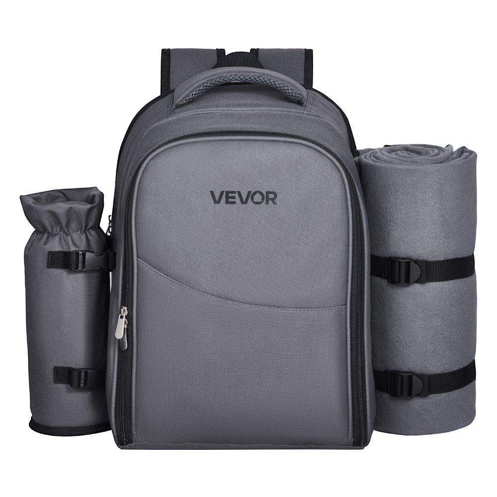 VEVOR Beach Picnic Backpack Bag for 2 Person with Cooler Compartment Grey
