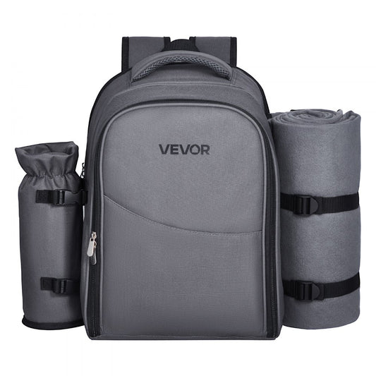 VEVOR Beach Picnic Backpack Bag for 2 Person with Cooler Compartment Grey