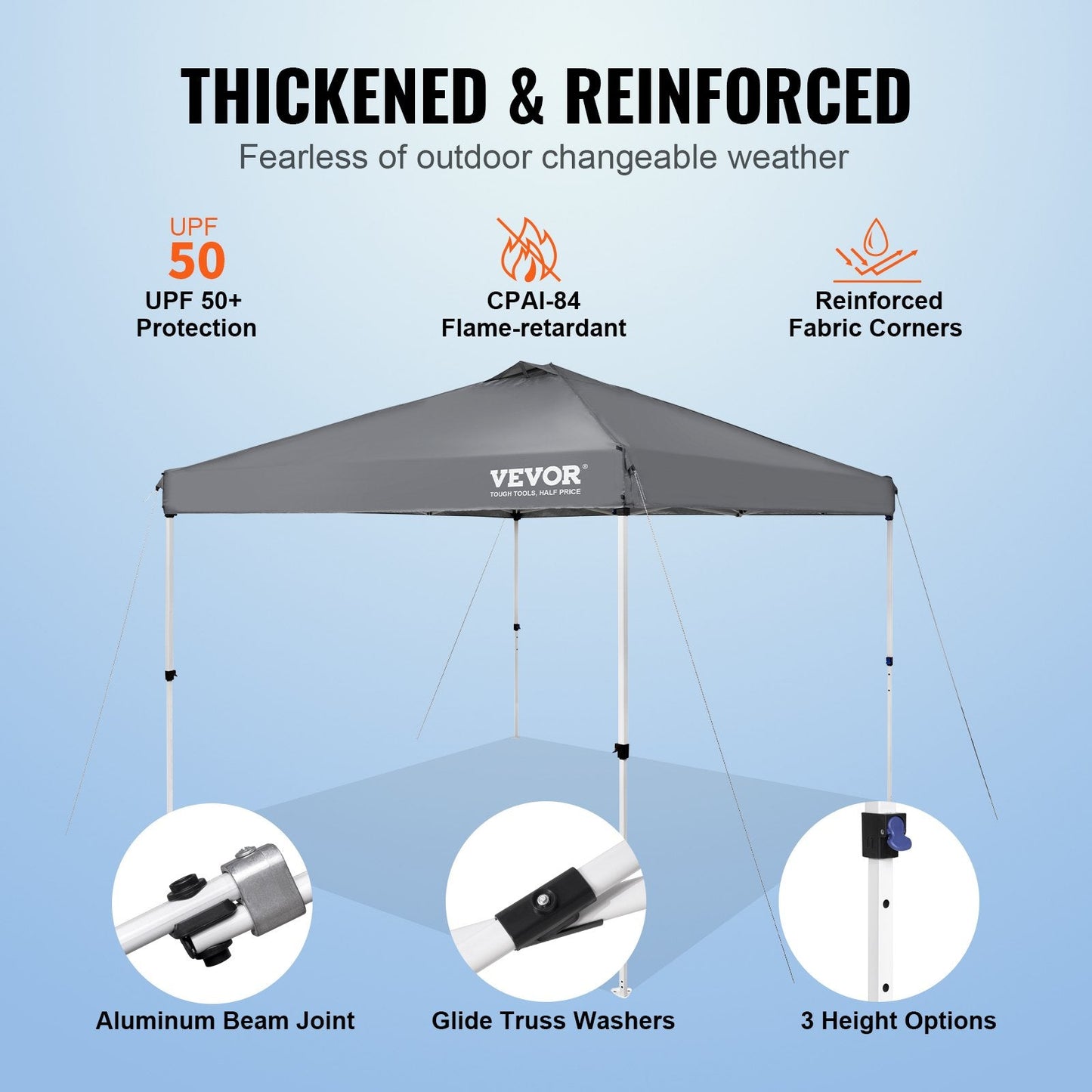 Dark Gray 3x3m Pop-Up Canopy Tent with Roller Bag & Sandbags, UV & Water Resistant