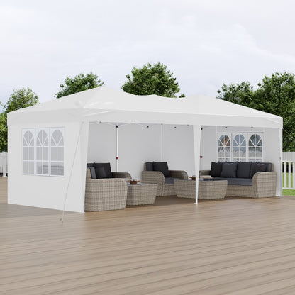 VEVOR Pop Up Canopy 5.9 x 2.96 m Pop Up Gazebo Tent with 3 Sidewalls & 2 Windows