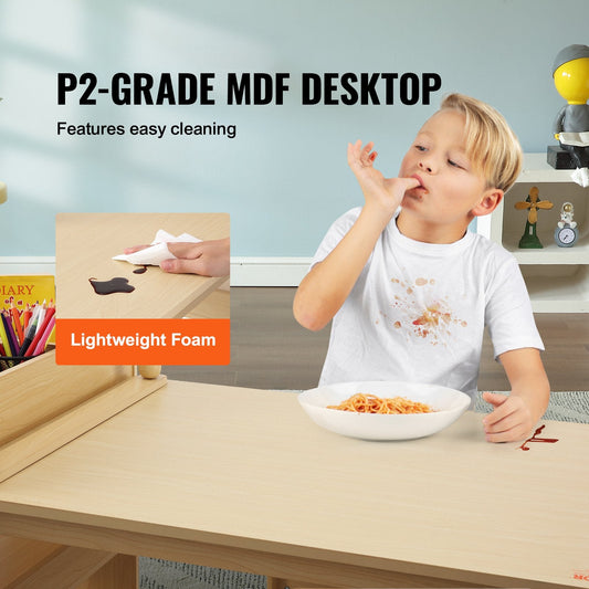 Kids Art & Craft Table Set with Chairs and Storage Cabinet, Ages 2-8