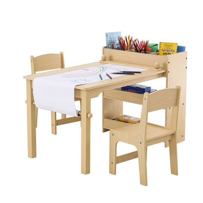 Kids Art & Craft Table Set with Chairs and Storage Cabinet, Ages 2-8