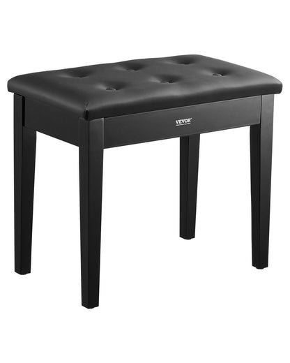 VEVOR Piano Keyboard Bench Storage Padded Seat Wooden Vanity Bookcase Stool