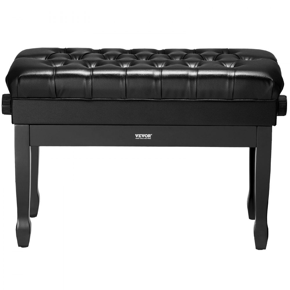 VEVOR Adjustable Piano Keyboard Bench Storage Padded Seat Wooden Bookcase Stool
