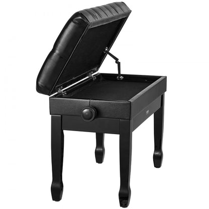 VEVOR Adjustable Piano Keyboard Bench Storage Padded Seat Wooden Bookcase Stool
