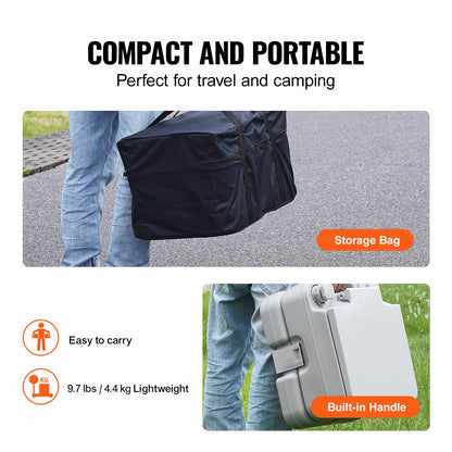VEVOR Portable Toilet for Camping, Porta Potty with 3.2 Gal Waste Tank & 3.2 Gal