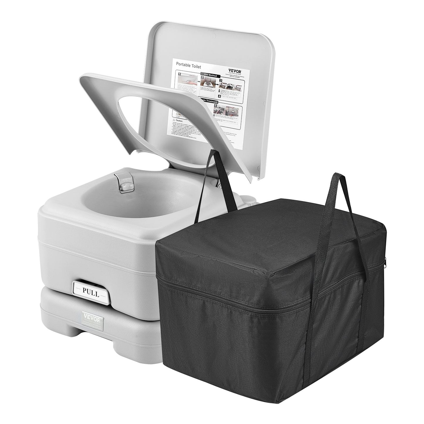 VEVOR Portable Toilet for Camping, Porta Potty with 3.2 Gal Waste Tank & 3.2 Gal