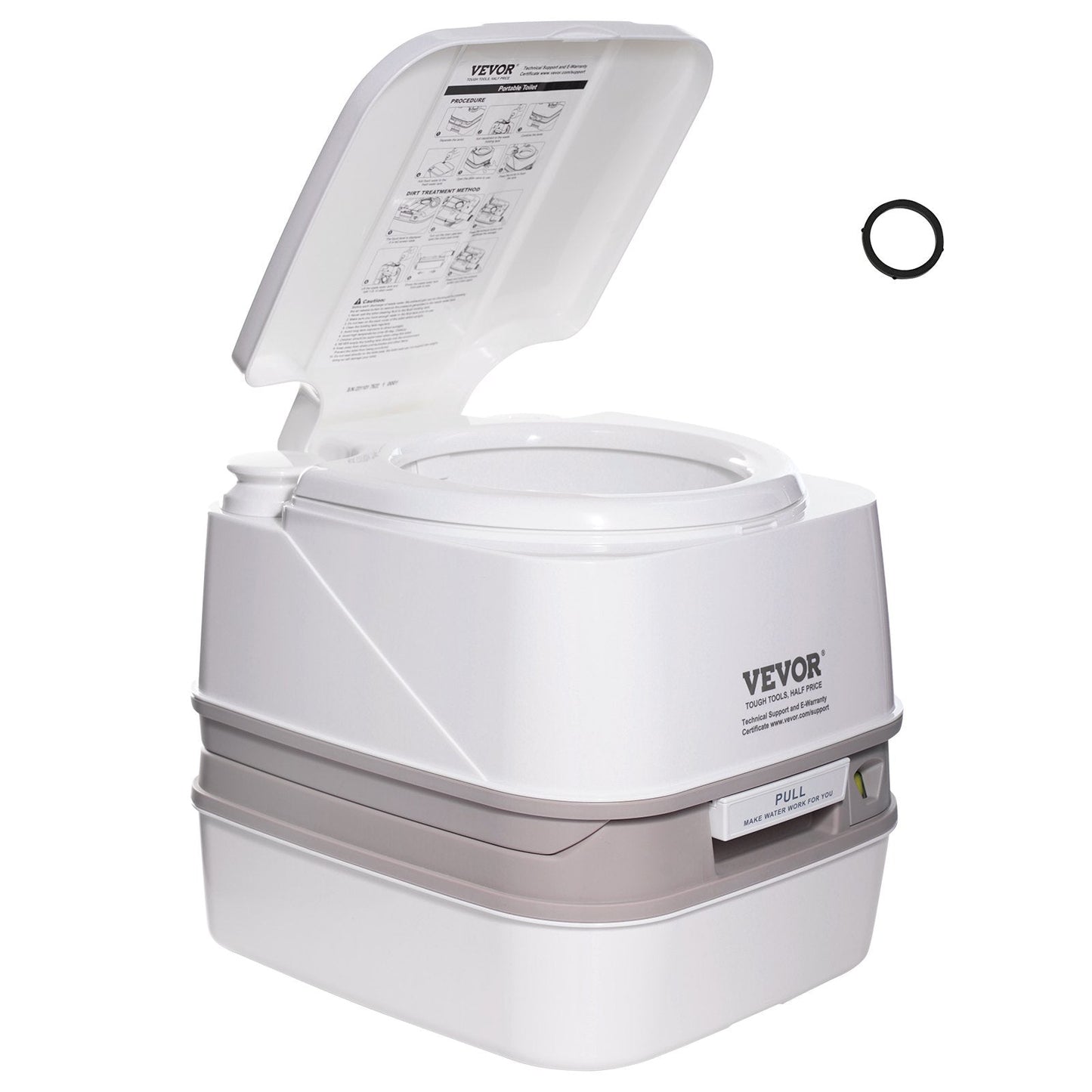 Portable Camping Toilet with 12L Waste Tank & 10L Flush Tank, 199.6 kg Capacity