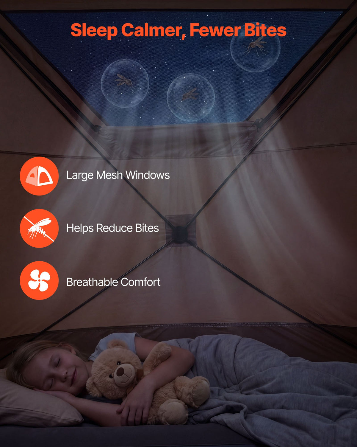 Camping Tent, 6 Person Pop Up Instant Cabin Tent with Rainfly & Large Mesh Windows, 60 Seconds Easy Setup, Portable Waterproof Cabin Hub Tents with Carry Bag for Family Outdoor Camping & Hiking
