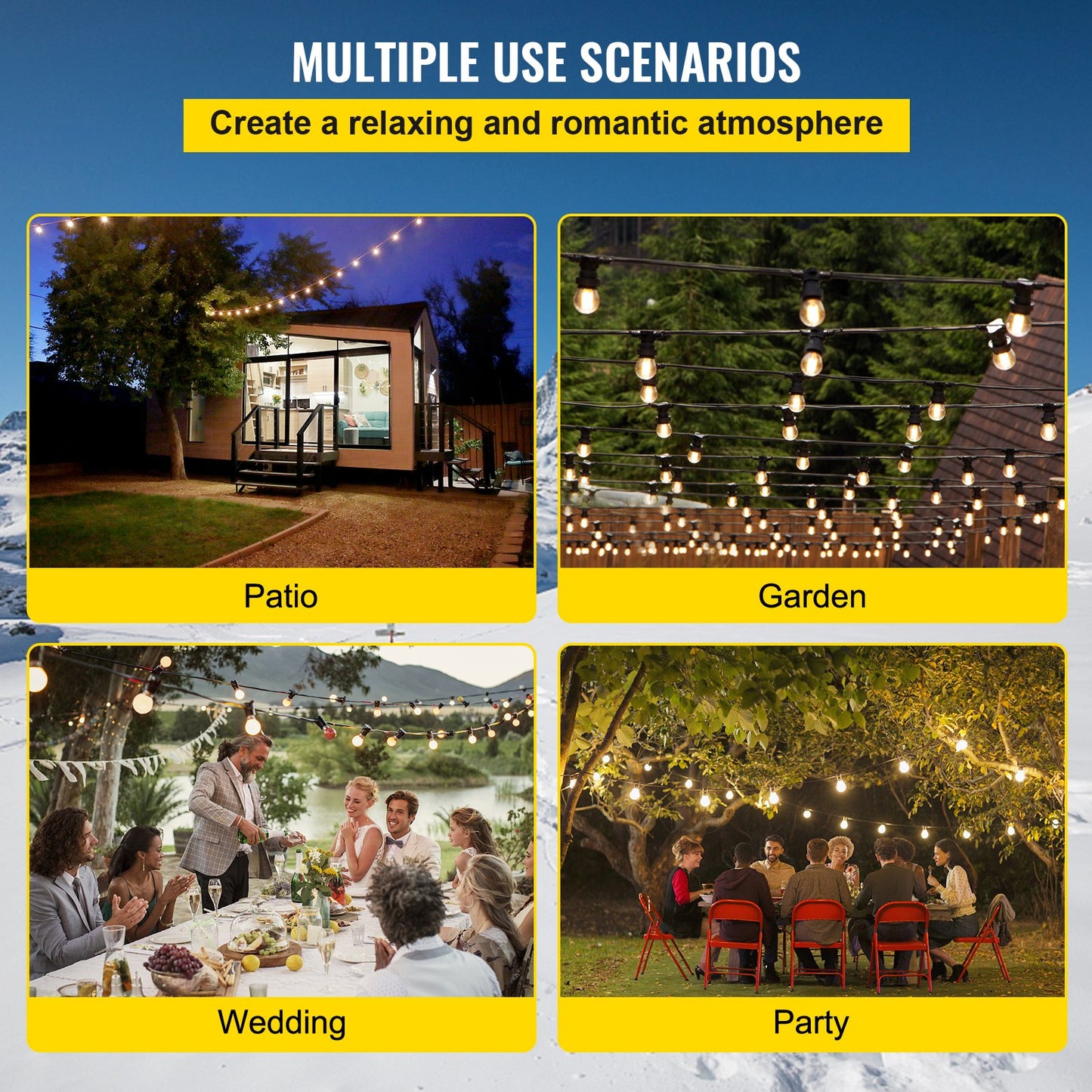 VEVOR String Light Poles, 2 Pack 9.7 FT, Outdoor Powder Coated Stainless Steel Lamp