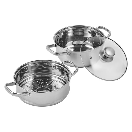 VEVOR Steamer Pot, 22cm Steamer Pot for Cooking with 3QT Stock Pot and Vegetable