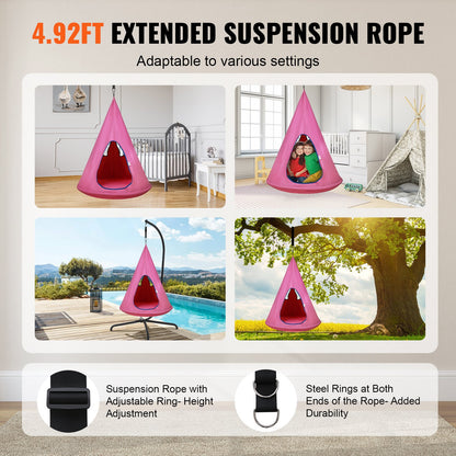 VEVOR Kids Nest Swing Chair, Hanging Hammock Chair with Adjustable Rope, Hammock