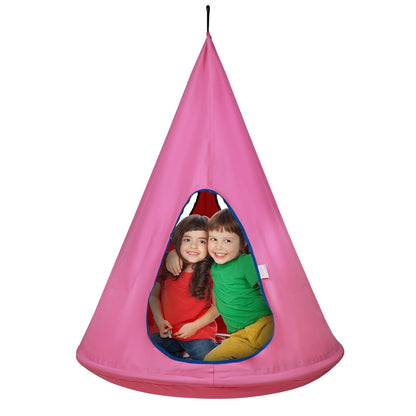 Children's Hanging Hammock Chair with Adjustable Rope, 113 kg Capacity, Pink