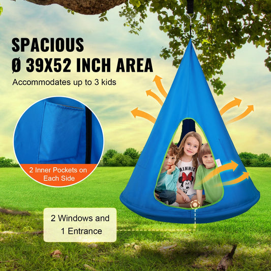 Kids Hanging Nest Swing Chair with Adjustable Rope, Indoor/Outdoor, 113 kg Capacity