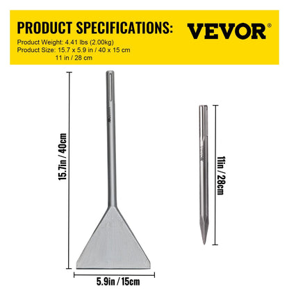 Heavy-Duty SDS-Max Floor Scraper Chisel for Tile & Thinset Removal, 40 x 15 cm