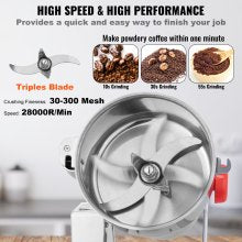 1000g High-Speed Electric Spice & Grain Grinder, 6.2 kg, 3000W, 28000 RPM
