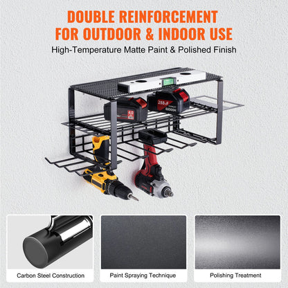 VEVOR Power Tool Organizer, 4 Slot, 3 Layers, Cordless Drill Holder Wall Mount,