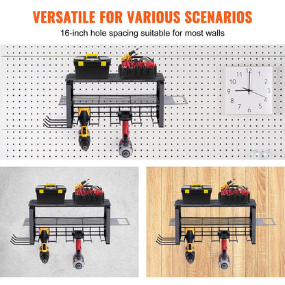 VEVOR Power Tool Organizer, 4 Slot, 3 Layers, Cordless Drill Holder Wall Mount,