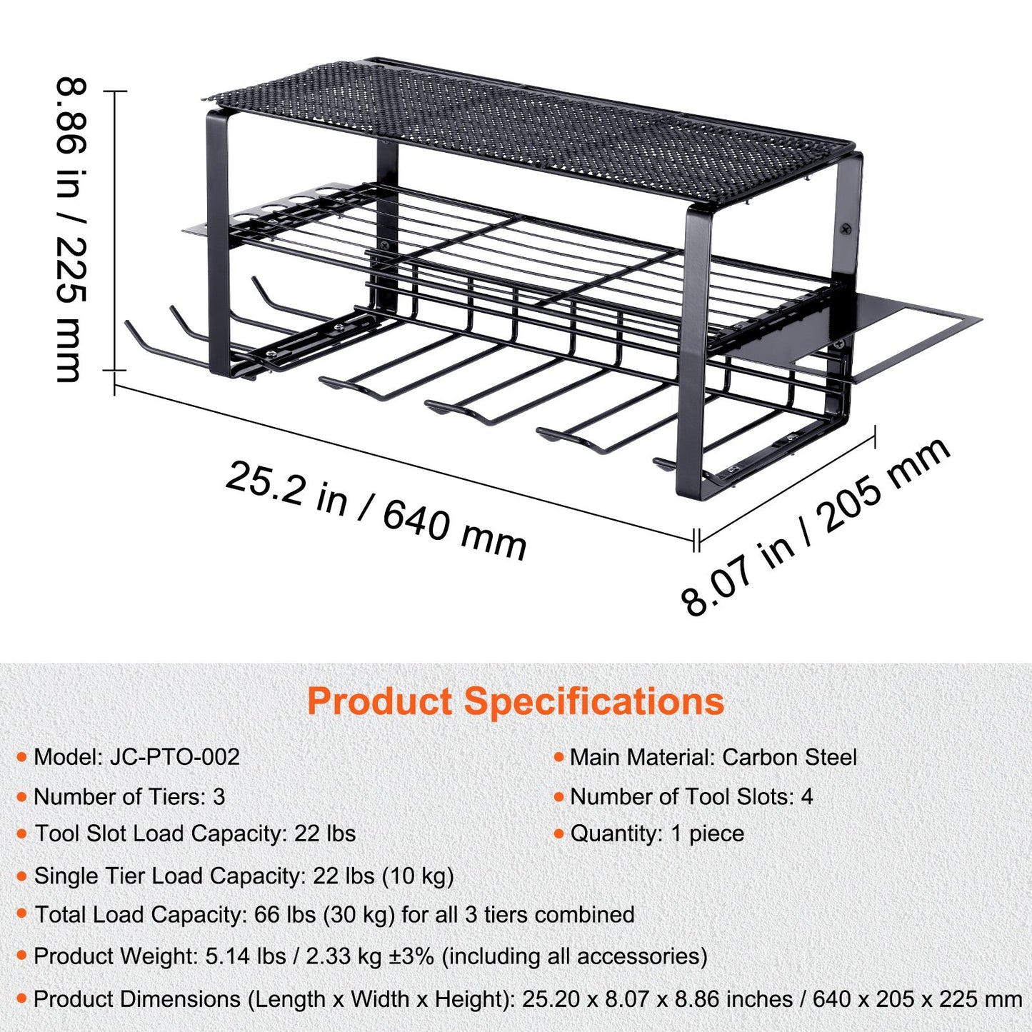 VEVOR Power Tool Organizer, 4 Slot, 3 Layers, Cordless Drill Holder Wall Mount,