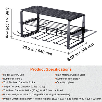 VEVOR Power Tool Organizer, 4 Slot, 3 Layers, Cordless Drill Holder Wall Mount,