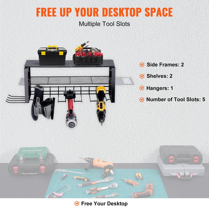 Heavy Duty 3-Layer Power Tool Organizer, 5 Slots, Holds Up to 30 kg