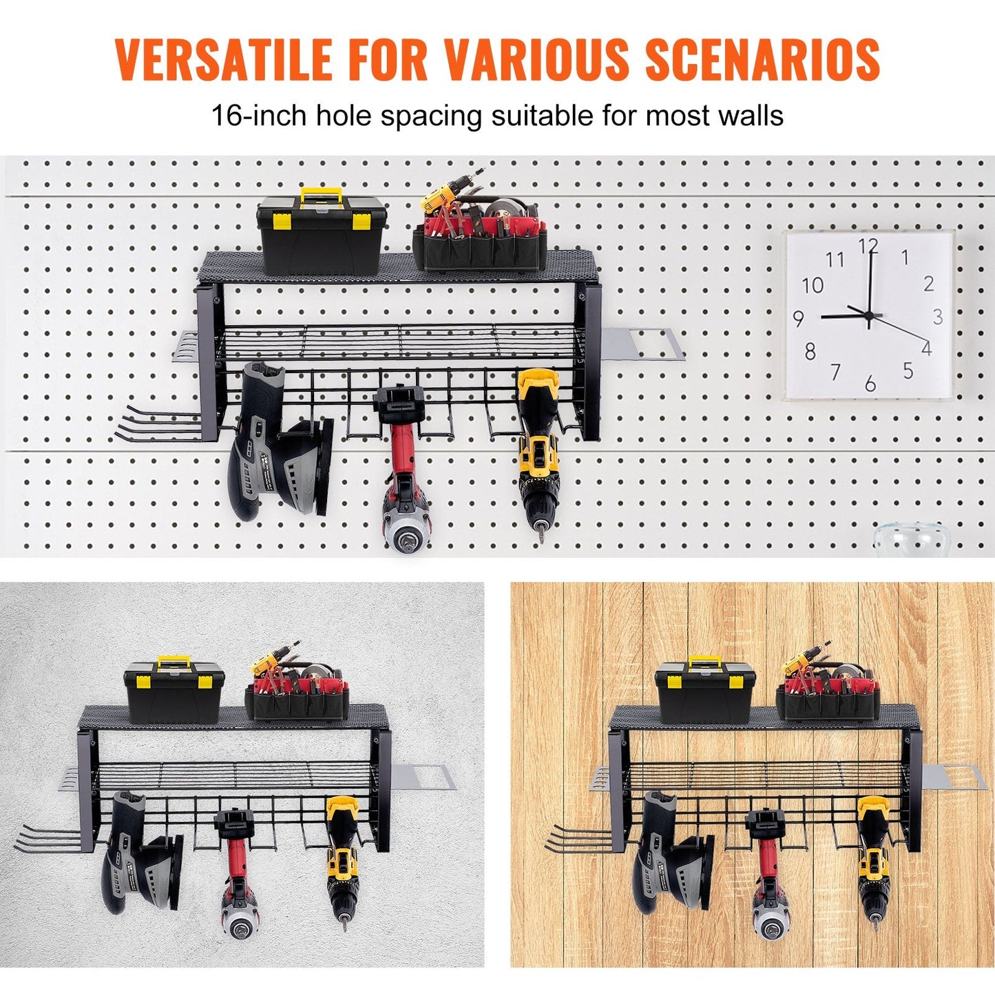 Heavy Duty 3-Layer Power Tool Organizer, 5 Slots, Holds Up to 30 kg