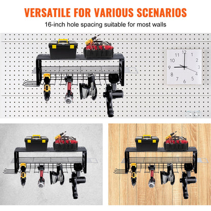 VEVOR Power Tool Organizer, 7 Slot, 3 Layers, Cordless Drill Holder Wall Mount,