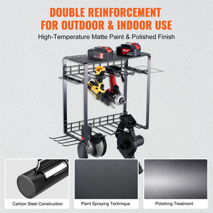 VEVOR Power Tool Organizer, 8 Slot, 3 Layers, Cordless Drill Holder Wall Mount,