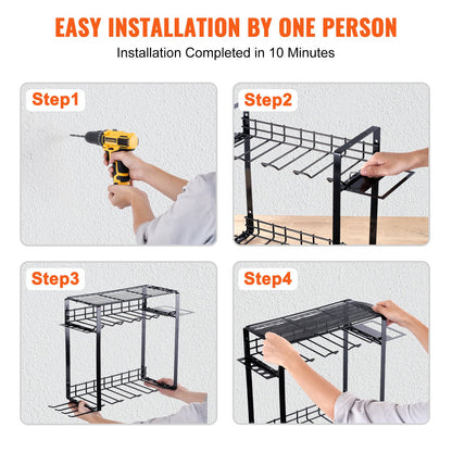 VEVOR Power Tool Organizer, 8 Slot, 3 Layers, Cordless Drill Holder Wall Mount,