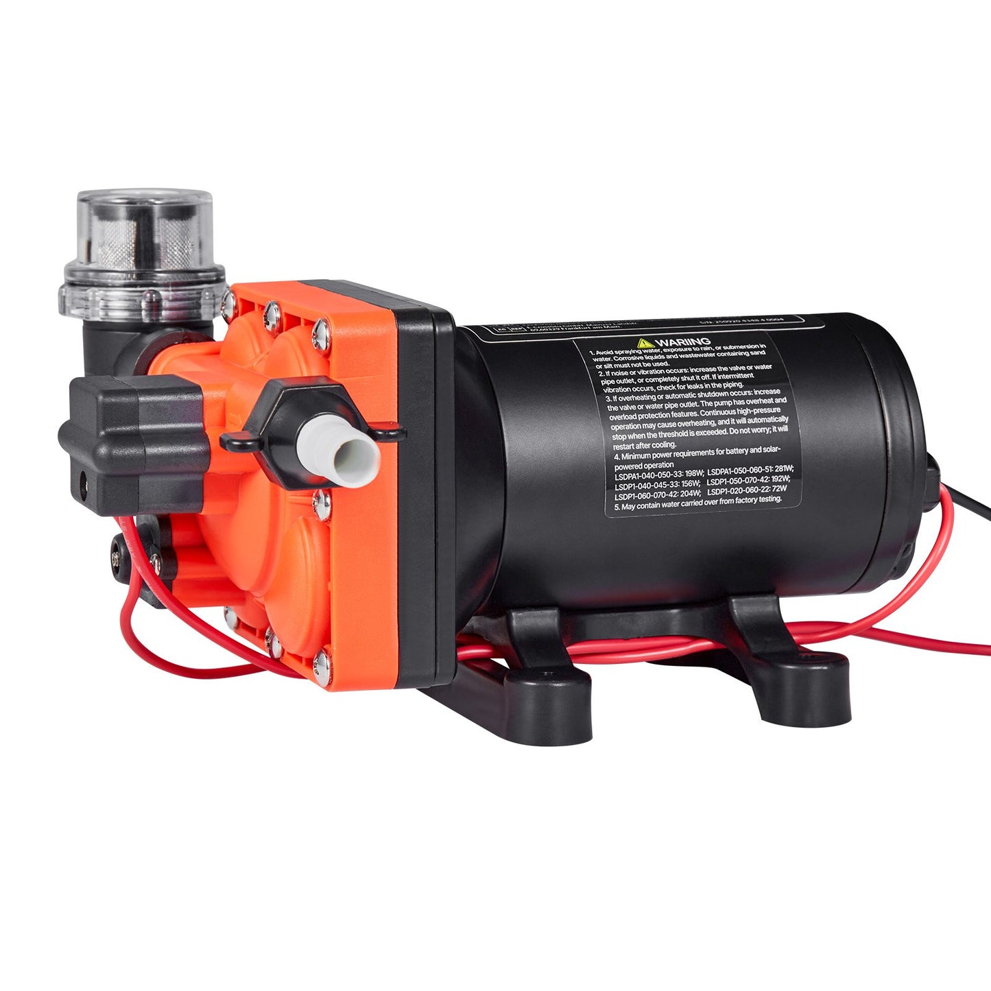 RV Water Pump, 12V DC 5 GPM (18.9 L/min), 4-Chamber Self-Priming Diaphragm Water Pump with Automatic Pressure Switch, 70 PSI Max Pressure, On Demand for RV, Caravan, Marine, Yacht, Car Washing