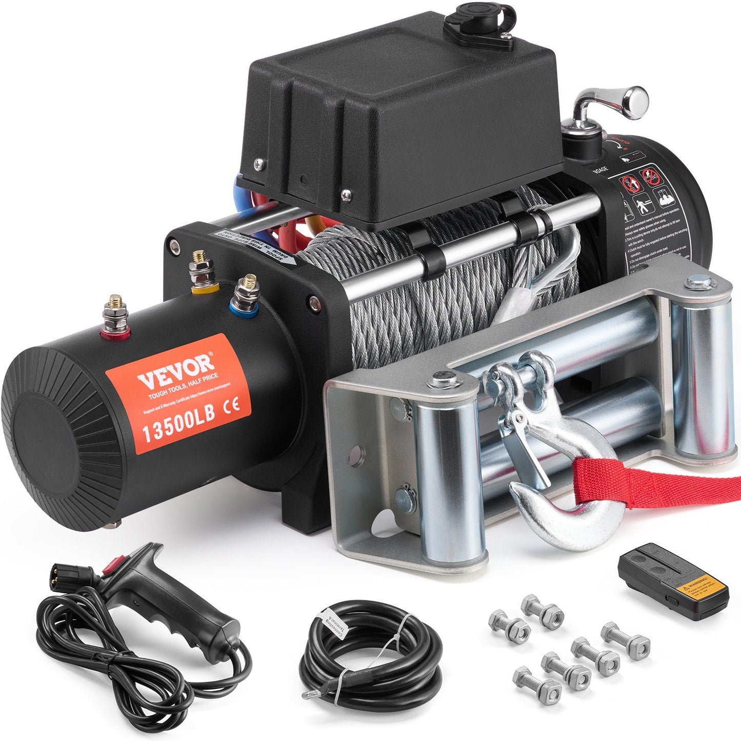 Electric Winch 6.1 Ton Waterproof with Remote Control and Steel Cable