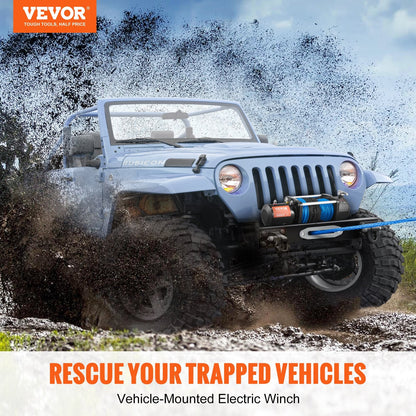 Electric Winch 3629 kg Capacity, 8.9 mm x 25.9 m Rope, Wireless Remote, Waterproof
