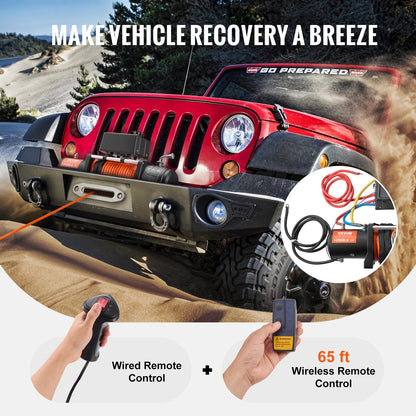 Electric Truck Winch with 6123 kg Capacity & Wireless Remote Control