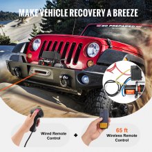 Wireless and wired remote controls provide convenient options for vehicle recovery operation