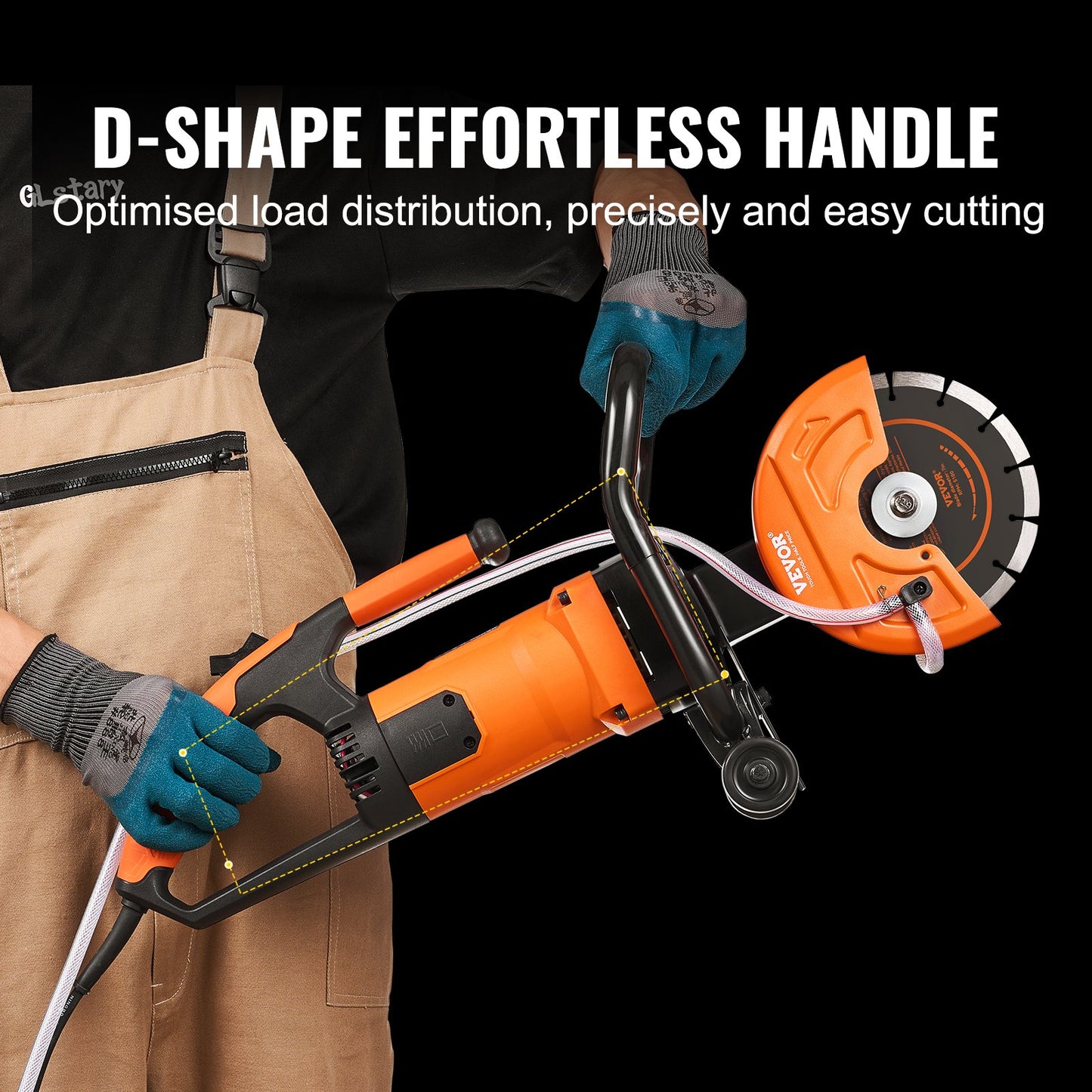 VEVOR Electric Concrete Saw, 7 in Circular Saw Cutter, 2000 W High Power with Max.
