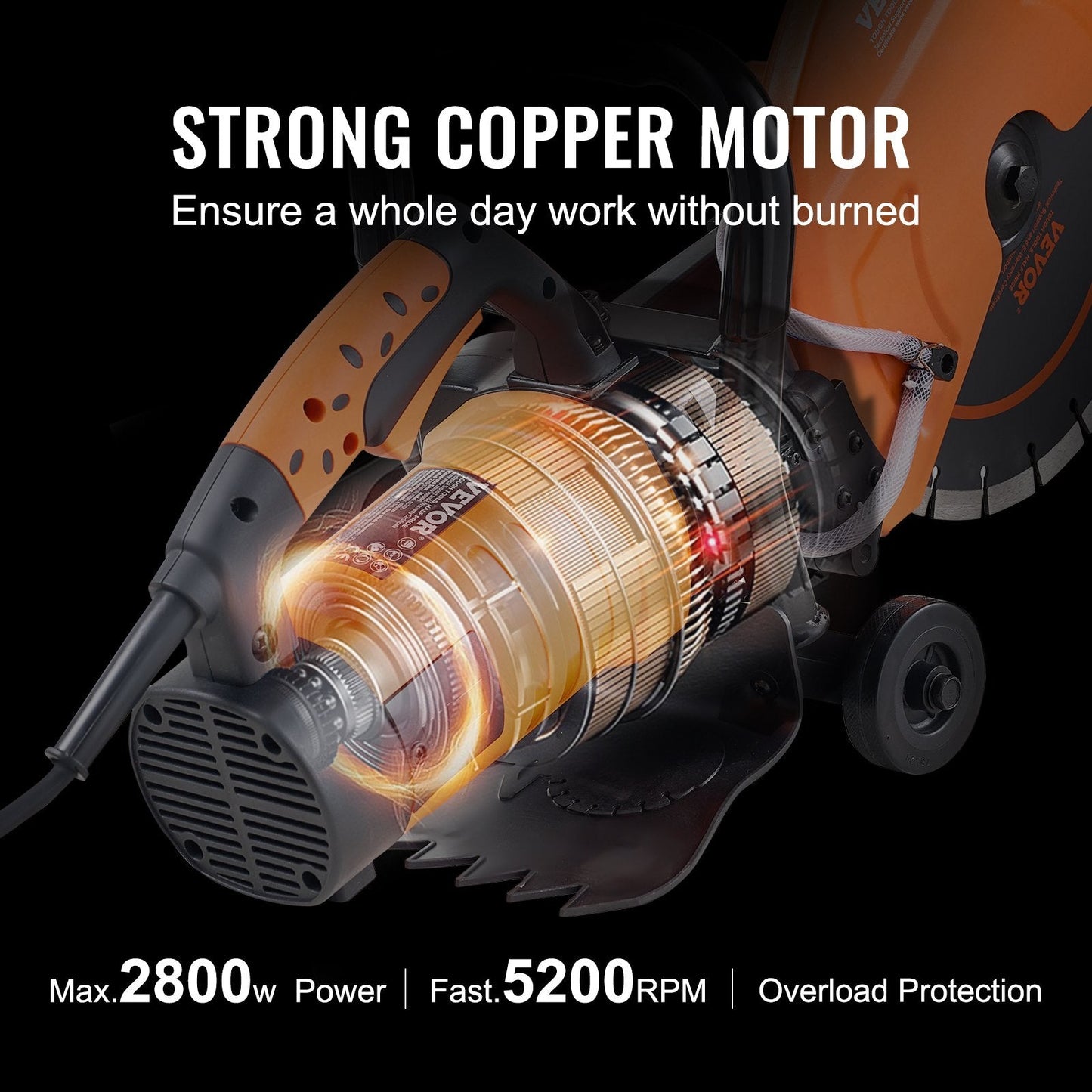 Electric Concrete Saw with Water Pump, 30.5cm Blade, 13.2kg, 5200 RPM