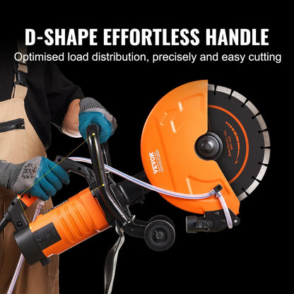Electric Concrete Saw with Water Pump, 30.5cm Blade, 13.2kg, 5200 RPM
