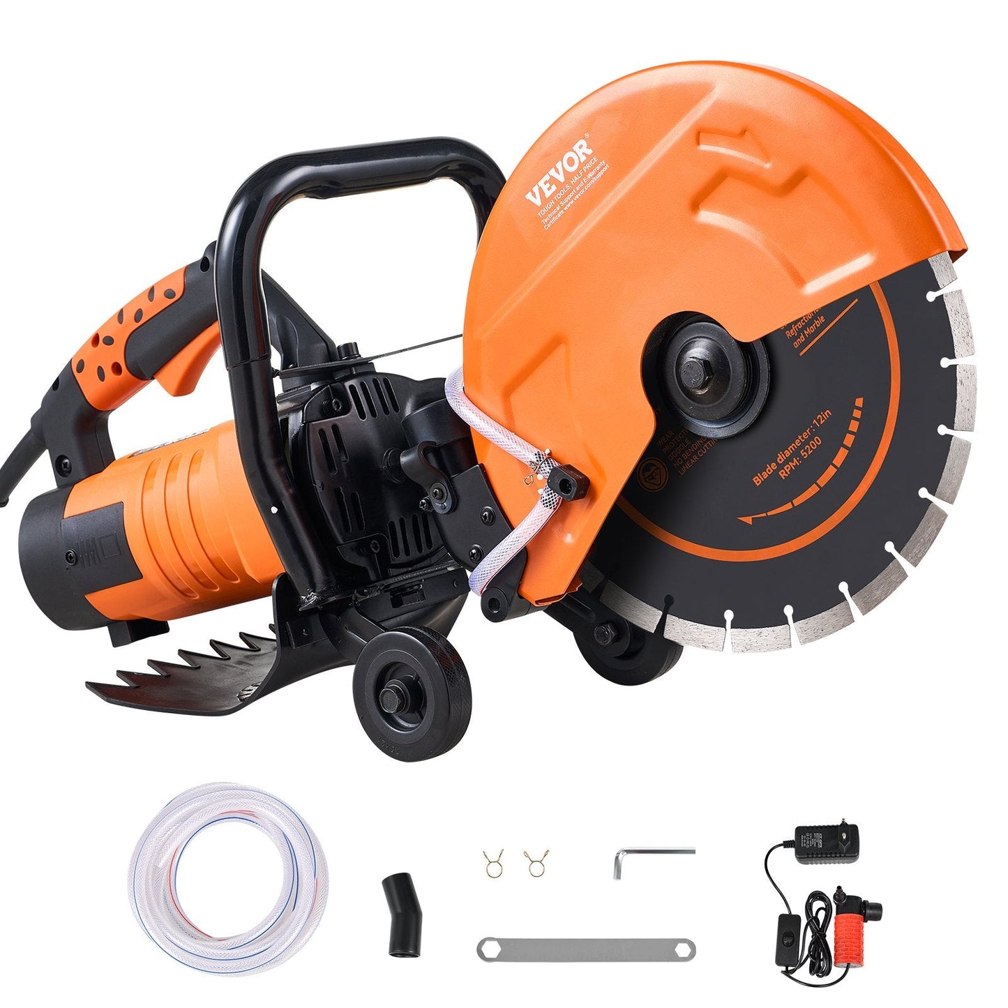 Electric Concrete Saw with Water Pump, 30.5cm Blade, 13.2kg, 5200 RPM