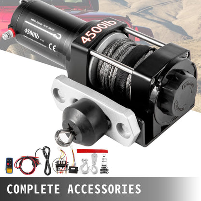 Electric Winch 2041kg Capacity with 13m Rope & Wireless Control for Off-Road Use